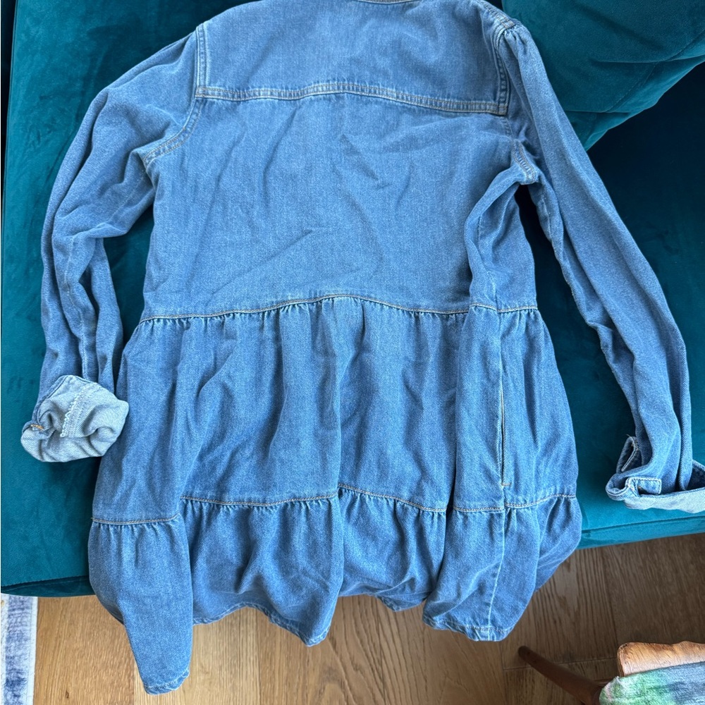 Blue Free People Denim Button-Up Dress/Shirt - Picture 2 of 2